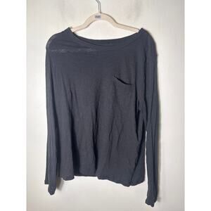 Madewell Blue and White Stripe 3/4 Sleeve Button Up Shirt Sz S